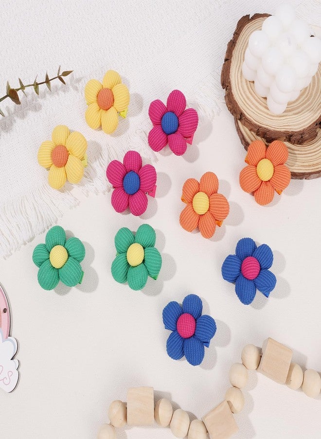 مجموعة توكوفاجو من 10 قطع من ربطات الشعر للبنات، مشابك شعر على شكل زهور، إكسسوارات شعر مانعة للانزلاق للبنات الصغيرات، ربطات شعر بمشابك تمساح للأطفال والمراهقين - Image 4